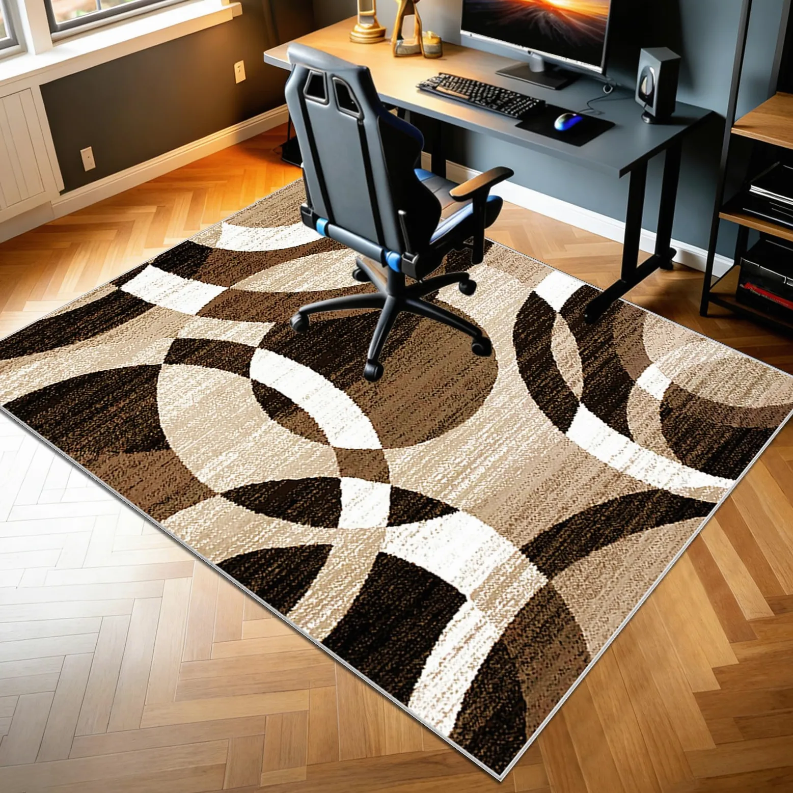 Tapis Chaise de Bureau Antidérapant Tapis Gaming Sol Tapis de Protection de Sol pour sols durs, Tapis Chaise de Gaming pour chaises à roulettes, Tapis de Sol Bureau Tapis Protège-Sol 100 x 120 cm