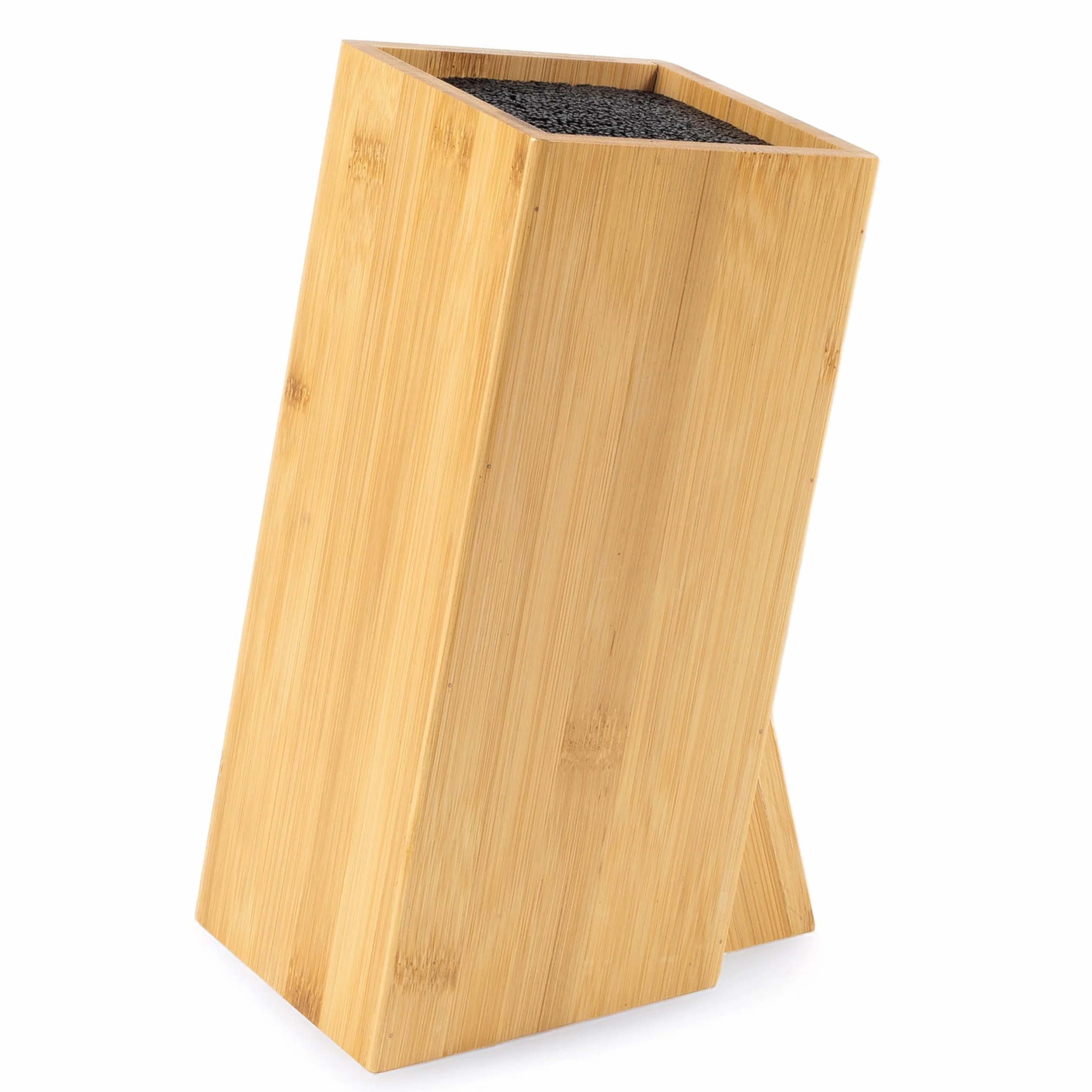 Hanseküche Bloc à couteaux en bois bambou marron incliné