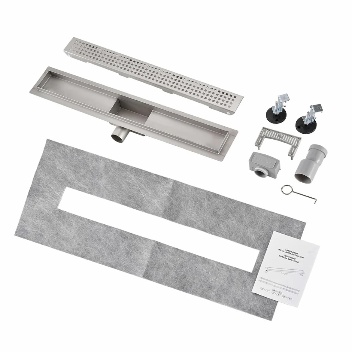 Caniveau de Douche 90cm Vidange en Acier Inoxydable avec Filtre, Conception Anti-Odeur