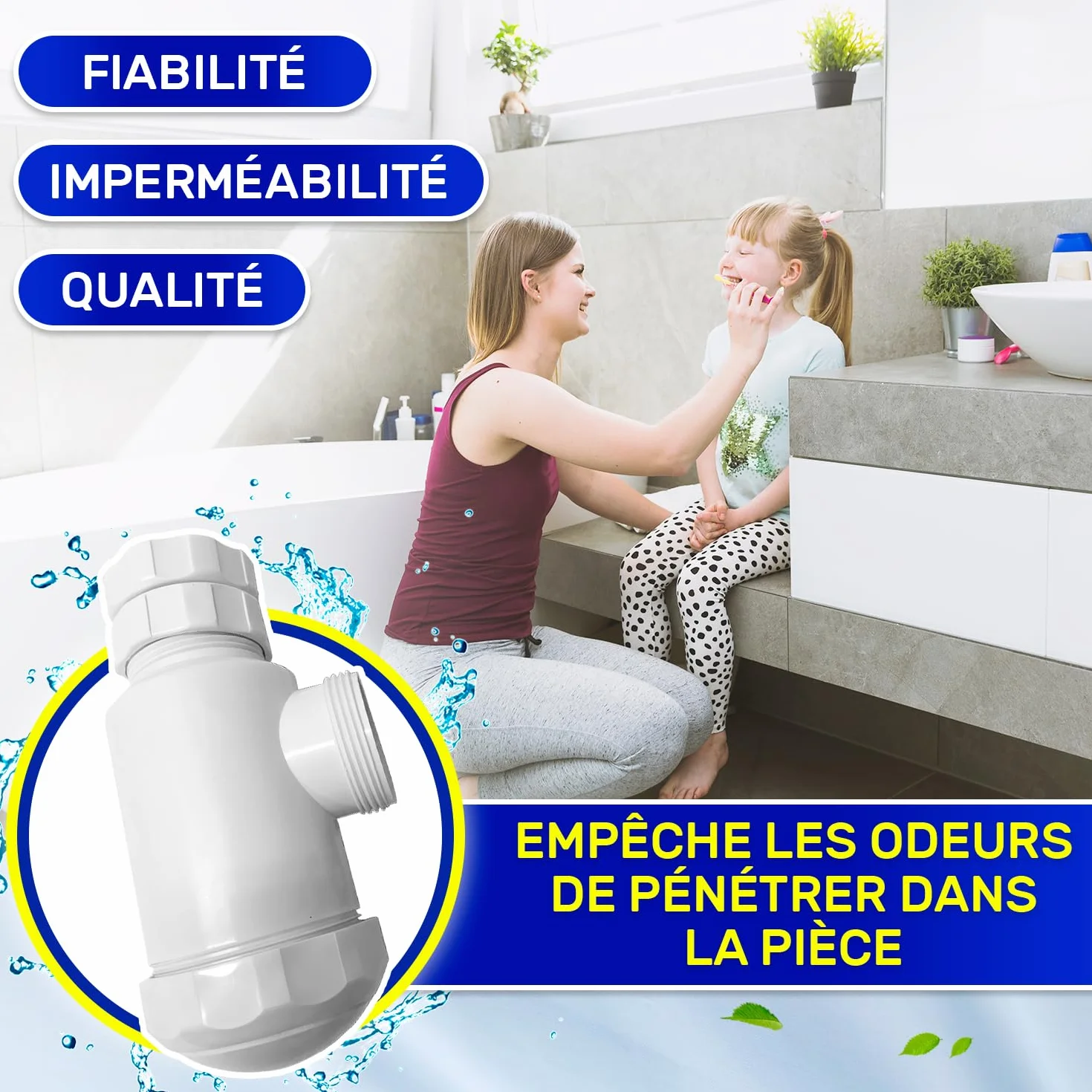 Siphon Lavabo 1 1/2" 40 mm Polypropylène MONTERAL