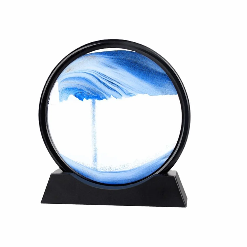 Peinture de Sable Qui Coule, Art Dynamique Sable, Décor 3D Rond pour Décoration Maison