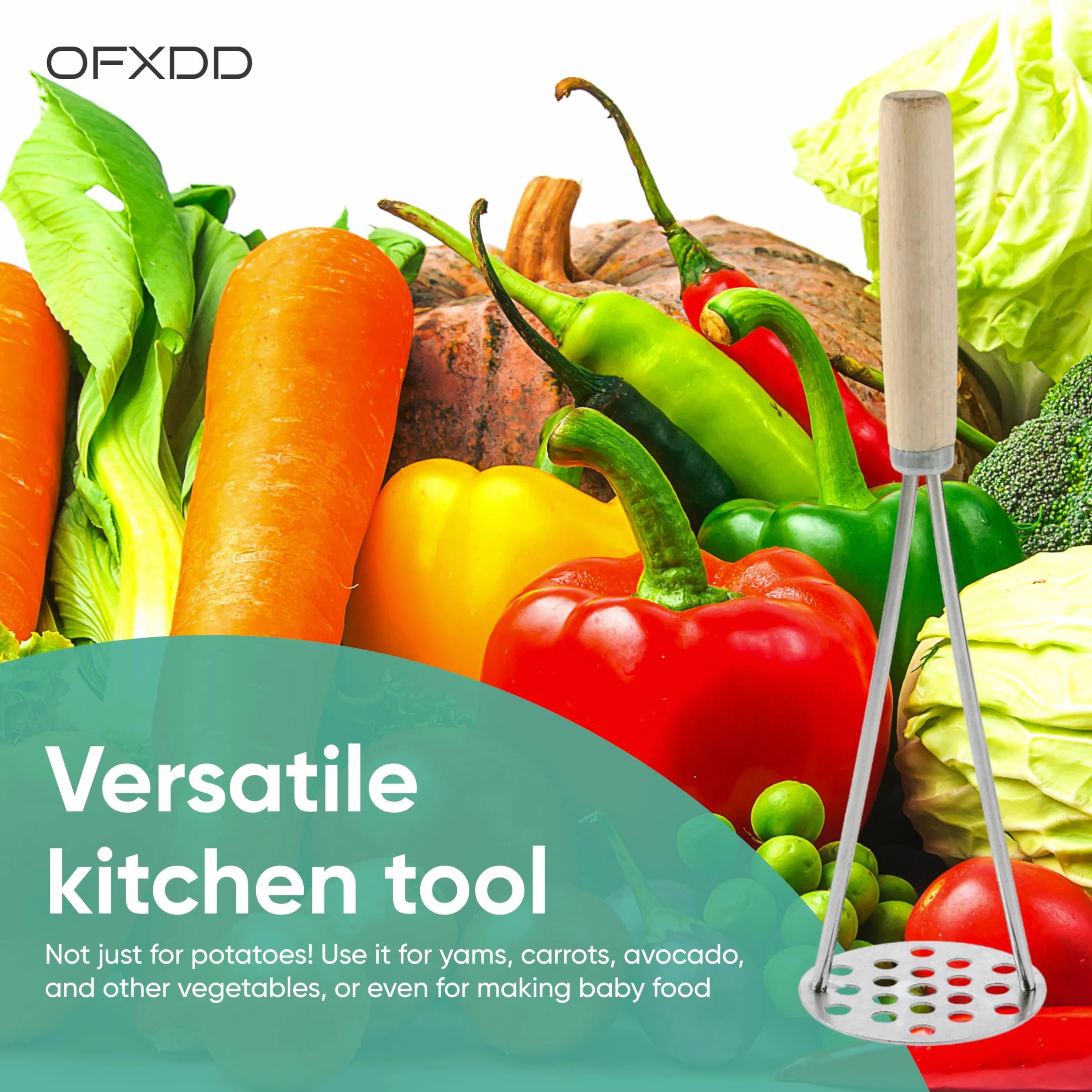 Presse-purée manuel en acier inoxydable pour cuisine