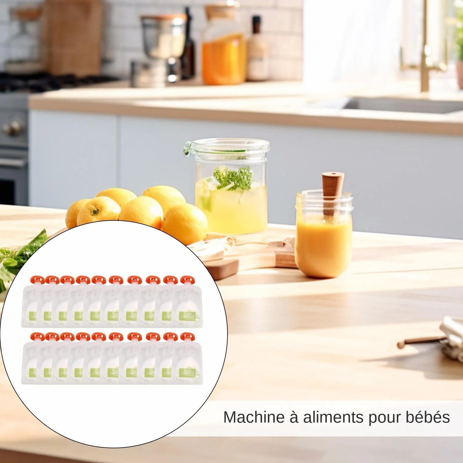 Station De Compression Pour Aliments Pour Bébé 26x12.5x23cm Portable Machine À Aliments Pour Bébé