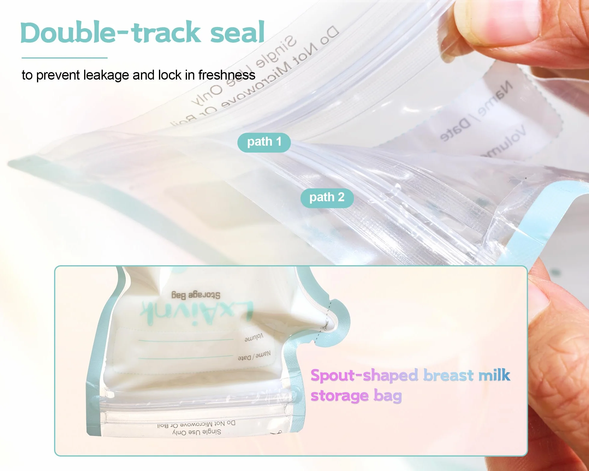 Sac de stockage de lait maternel détectant la température 60pcs 8oz 250ml sans fuite design fin résistant