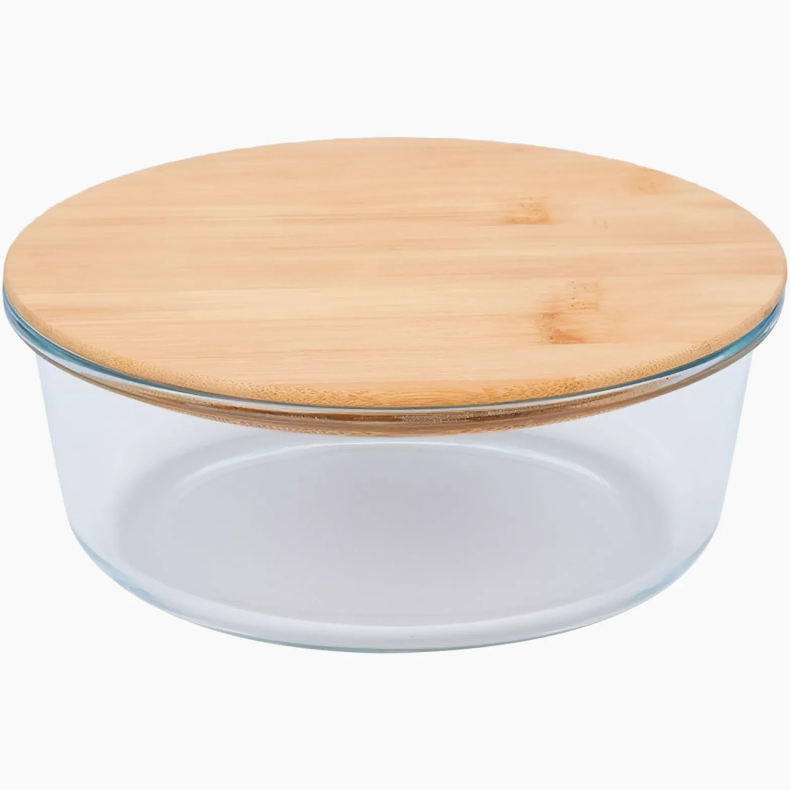 Saladier extra large en verre avec couvercle en bambou, hermétique, passe au micro-ondes et au lave-vaisselle, 1300 ml