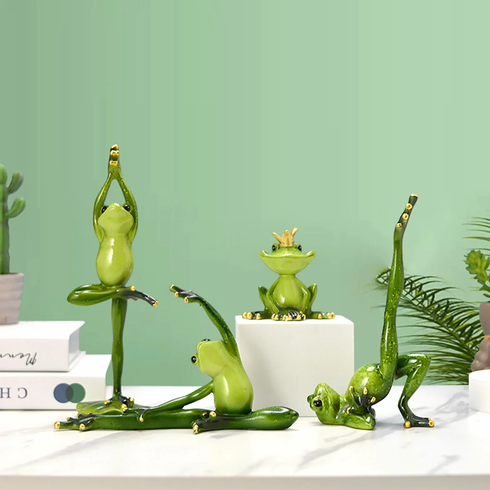 Figurine grenouille yoga résine 20 cm décoration maison bureau chambre