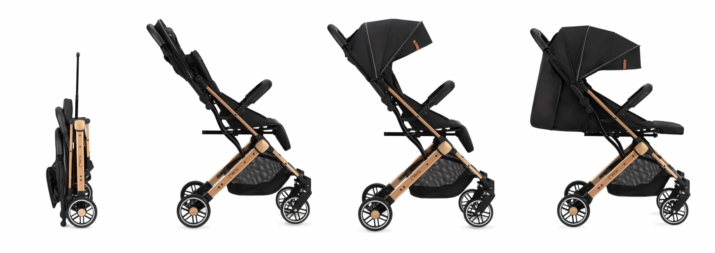 MoMi ESTELLE Poussette compacte légère pliable 6 mois 15 kg dossier inclinable repose-pieds réglable roues amorties grand panier harnais 5 points
