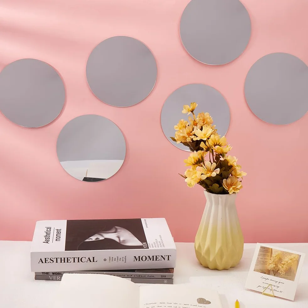 Miroirs Ronds en Acrylique 6 Pouces CRASPIRE Autocollants Auto-Adhésifs pour Artisanat Mariage