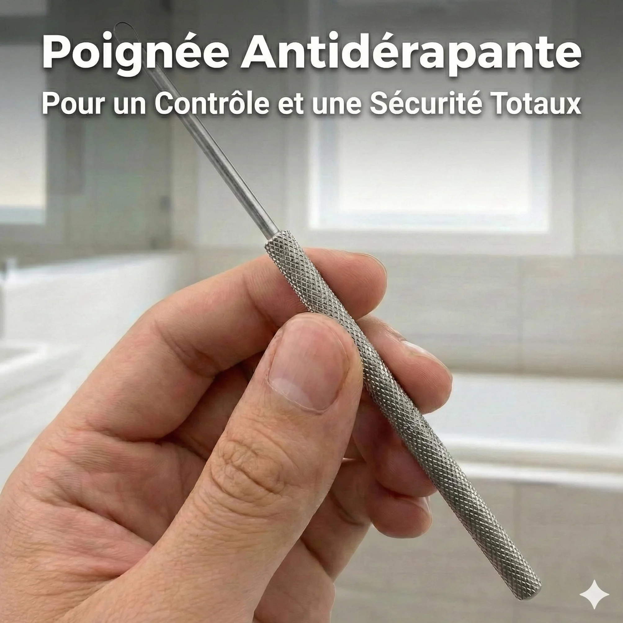 Nettoyeur d'Oreilles Acier Inox Boucle Fine 16,5 cm May Cure-Oreille Boucle Billeau