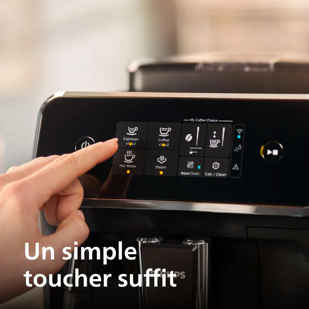 PHILIPS Expresso broyeur Série 2200-2 Machine à café grain Écran tactile Noir mat EP2220/10