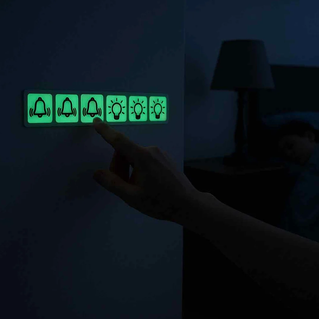 Autocollants Phosphorescents pour Interrupteur 14 mm - Lot de 20 Pièces