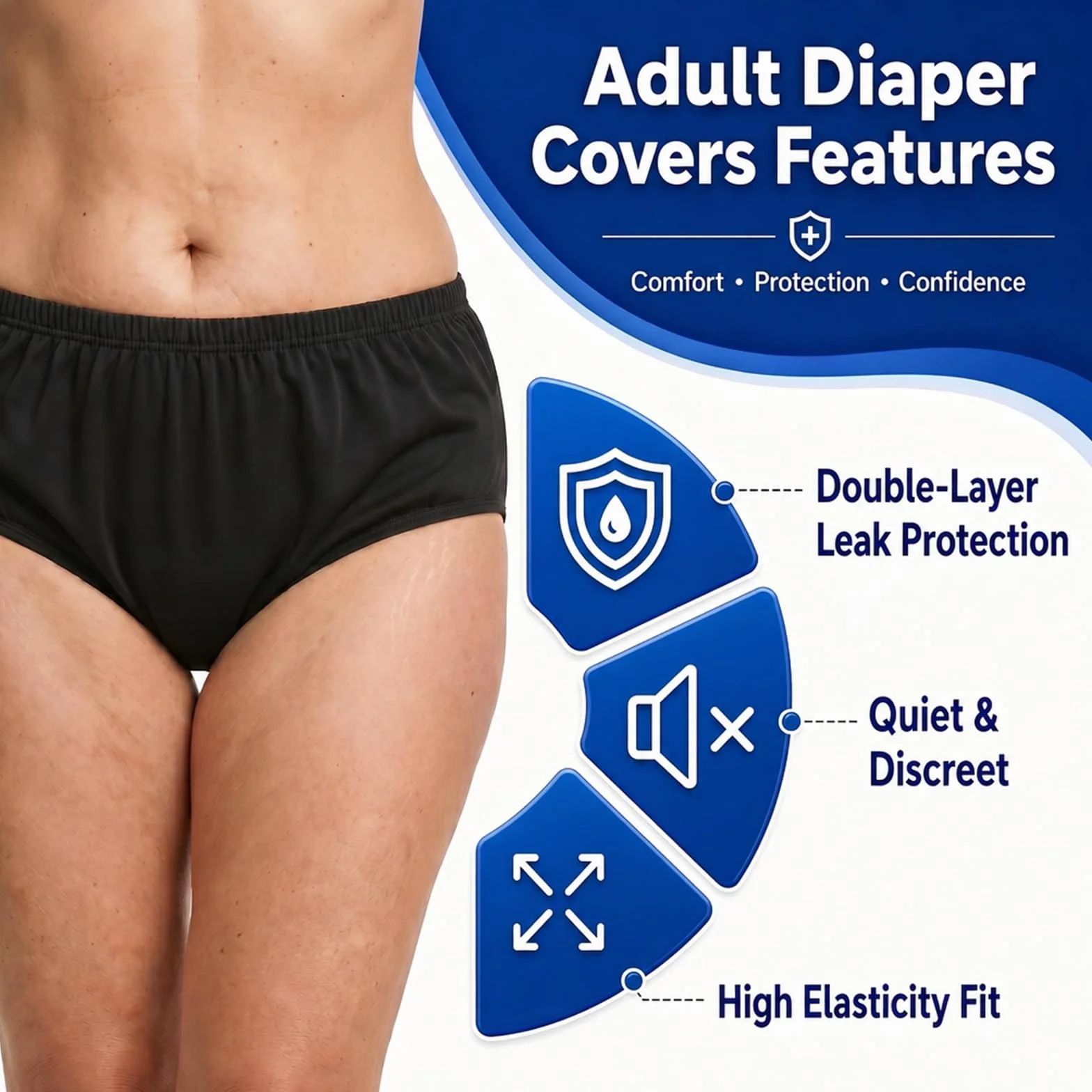 Couvre-couche imperméable en latex pour adulte incontinence, pantalon actif réutilisable lavable L