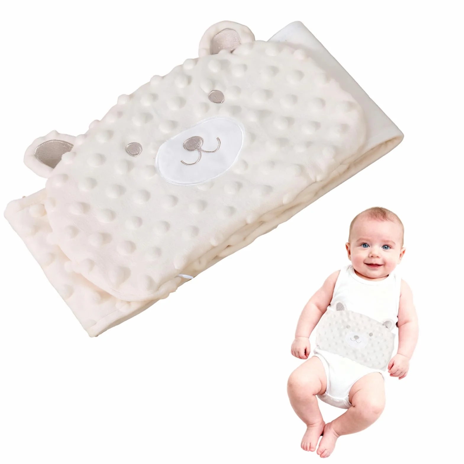 Bouillotte Bebe Anti Colique Ceinture Rembourrage Naturel Maux Ventre Ballonnements