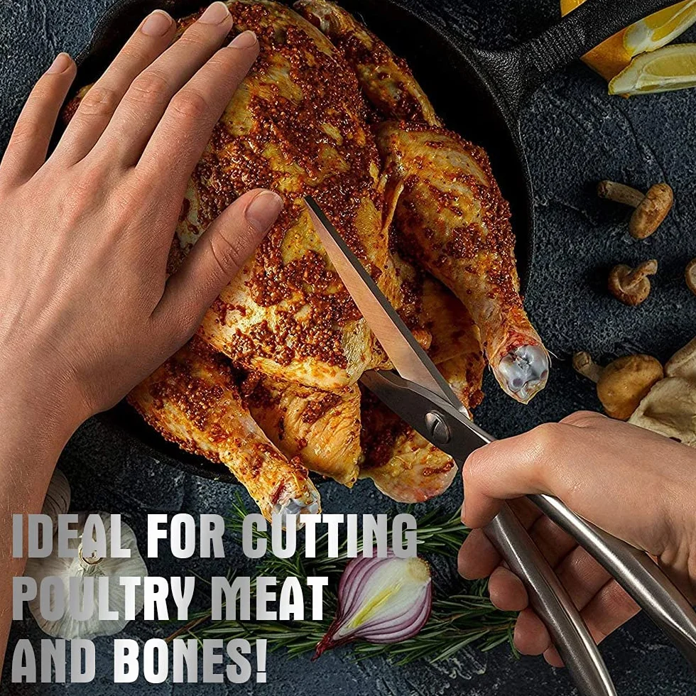 Ciseaux Cuisine Multifonction Inoxydable Sharp Professionnel pour Découper Poulet Poisson Viande Os
