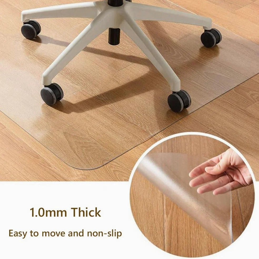 Tapis protège Sol Transparent Tapis de Protection de Sol Épaisseur : 1,0 mm Antidérapant Tapis de Chaise Transparent pour parquet(Givré,120x140 cm)