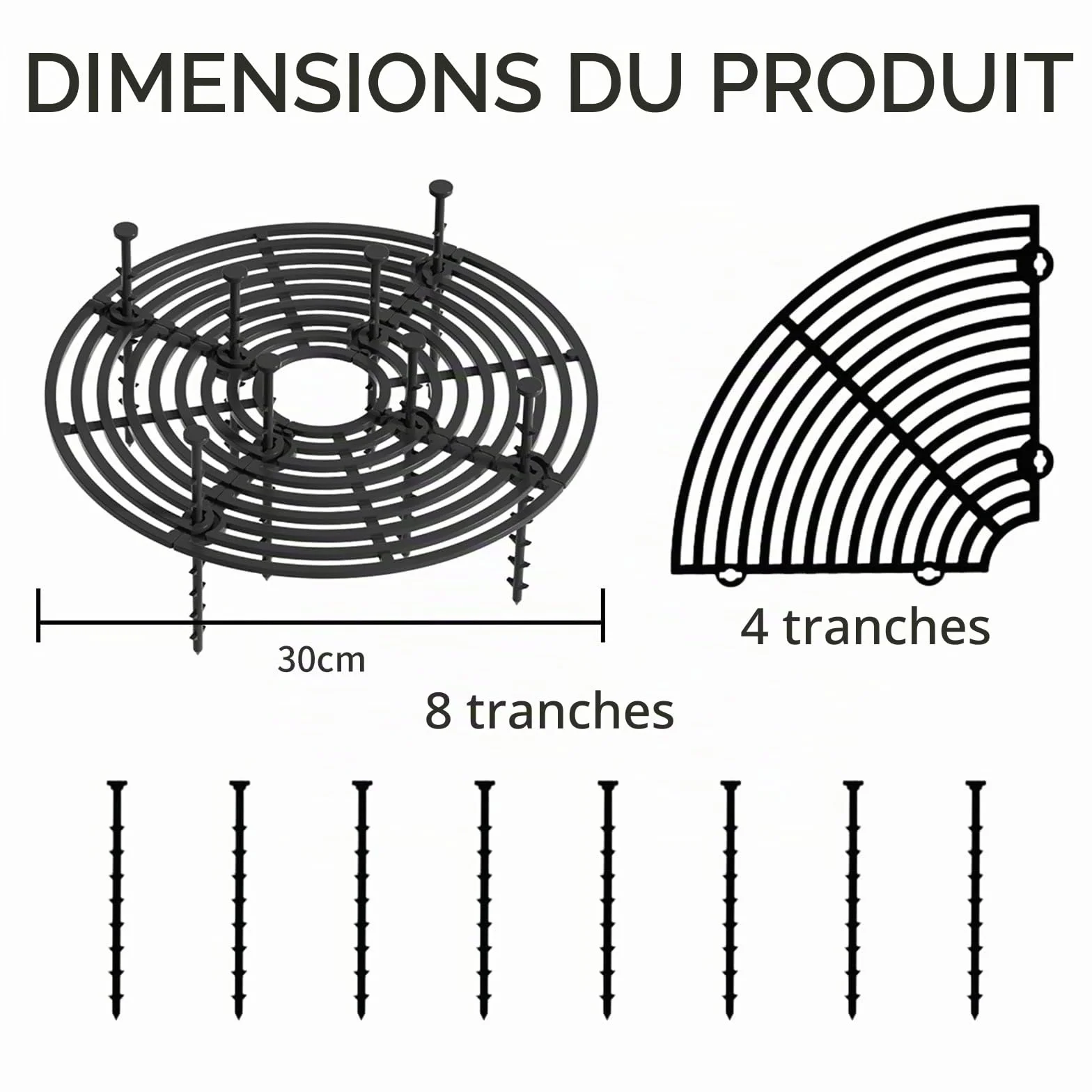 Lithyc 2 Pièces Grille Protection Plante, Protection Plante Chat, Cadre de Grille de Couverture Jardin 30 cm Diamètre