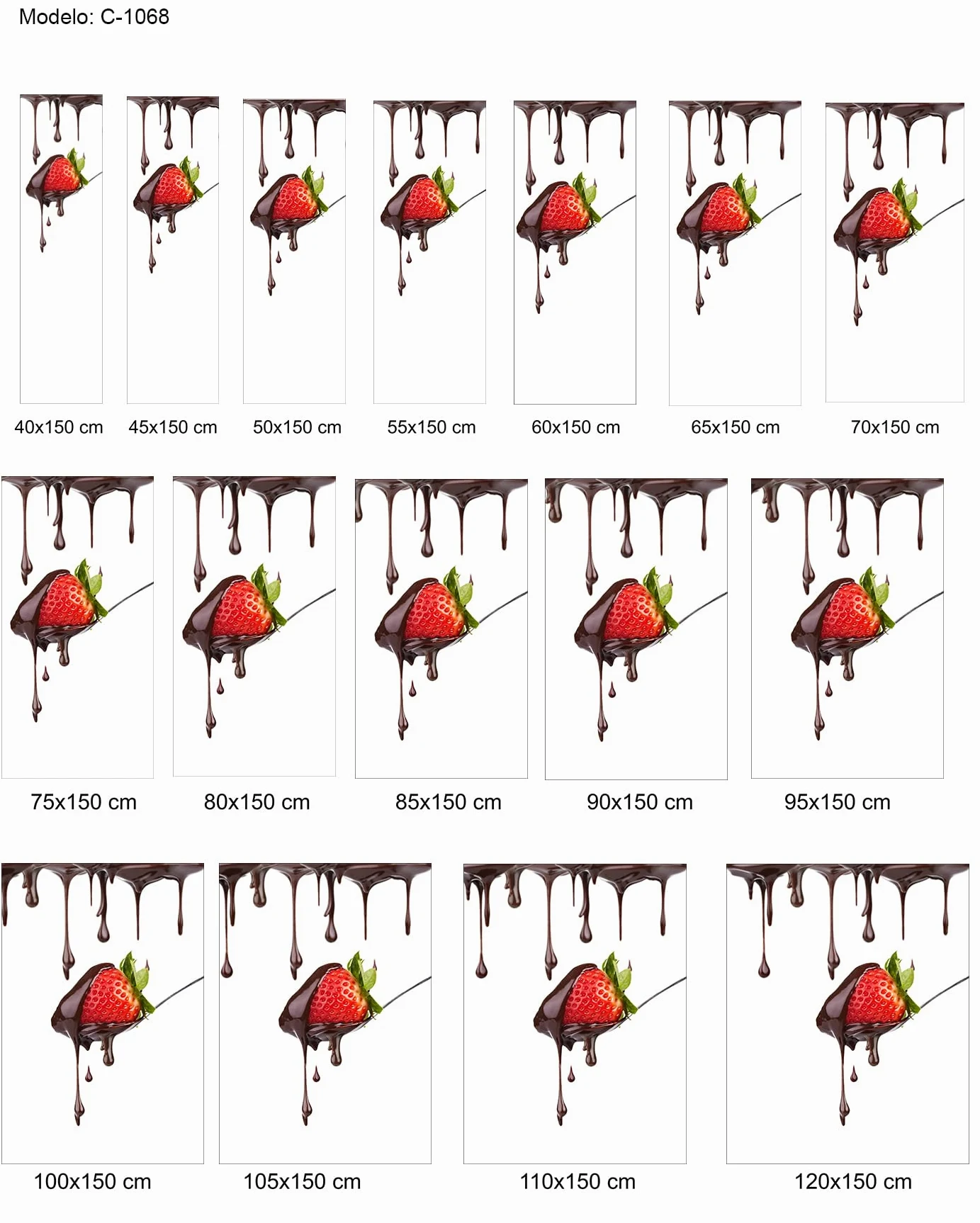 Estoralis | Cuisine | Store Enrouleur | sans Outil Tissu translucide imprimé | C-1068 | 45 x 150 cm. (Largeur/Hauteur) Taille du Tissu 42 x 150 cm. | Stores pour fenêtres et Portes