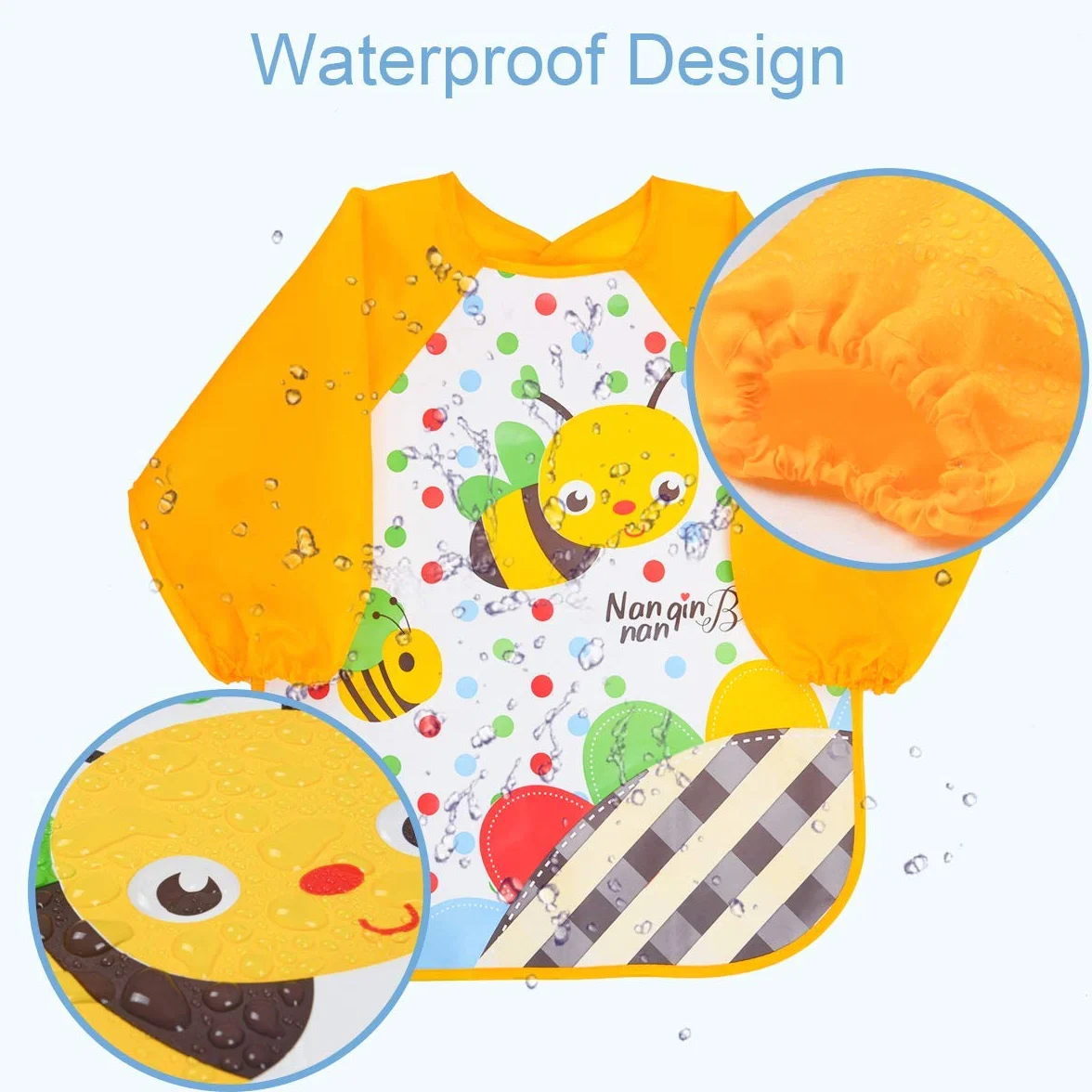 Vicloon Bavoir Imperméable à Manches Longues pour Bébé 3 Mois-3 Ans