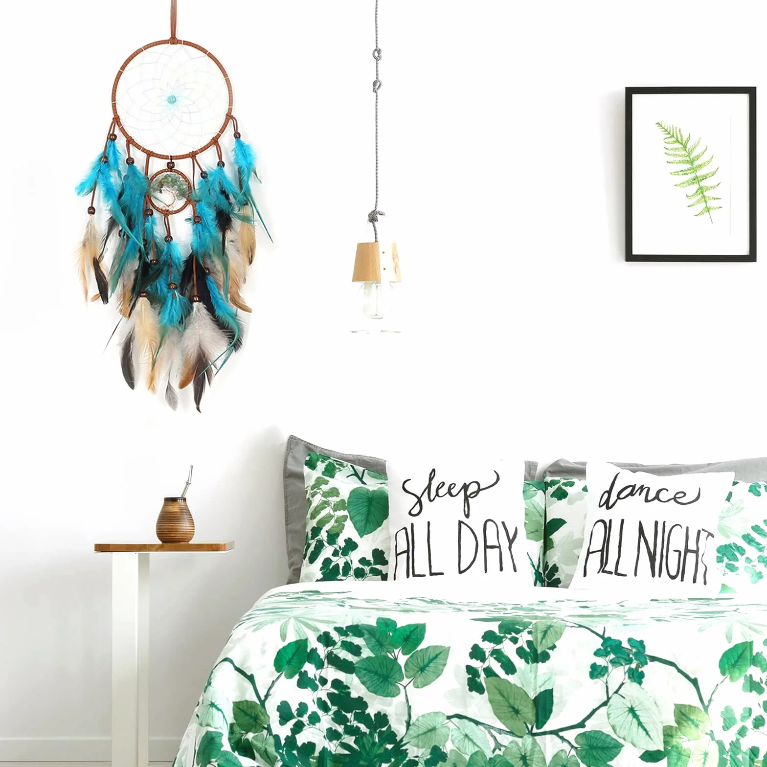Violet LED Dream Catcher Décoration Murale Indienne pour Chambre