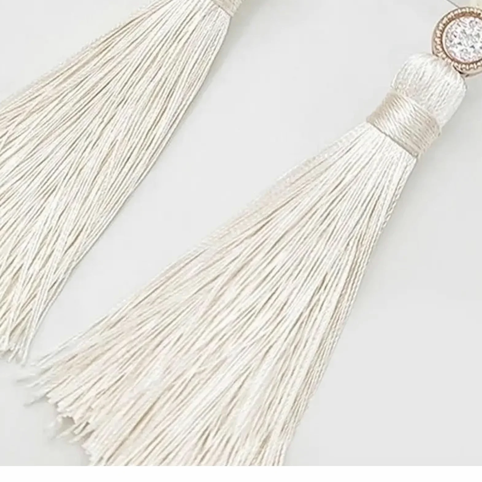 Lot de 20 embrasses de rideaux en coton naturel avec pampilles tissées à la main pour décoration de la maison (embrasses à anneaux)