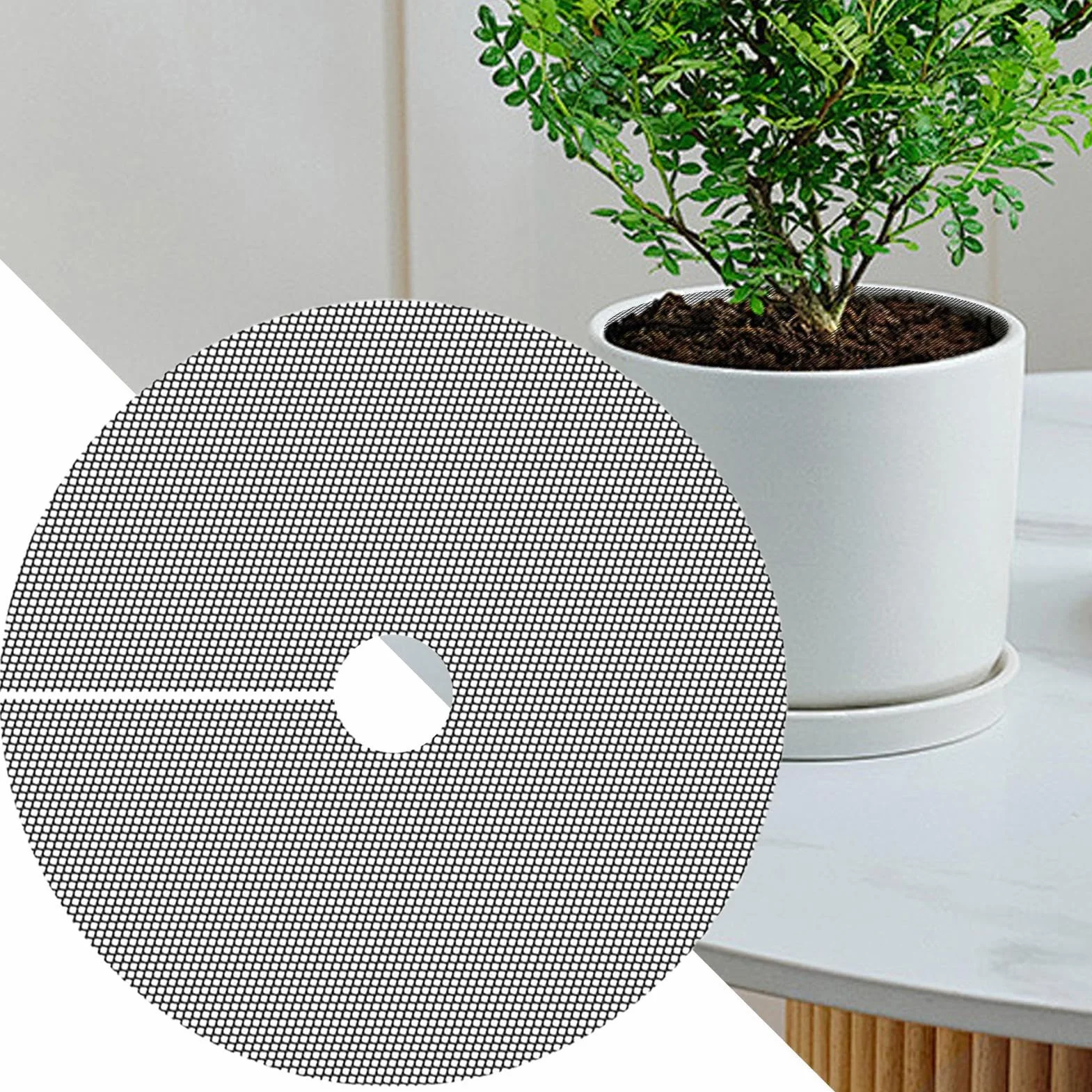 Grille de Protection pour Pot de Fleurs 40cm, Protège la Terre des Animaux et des Enfants