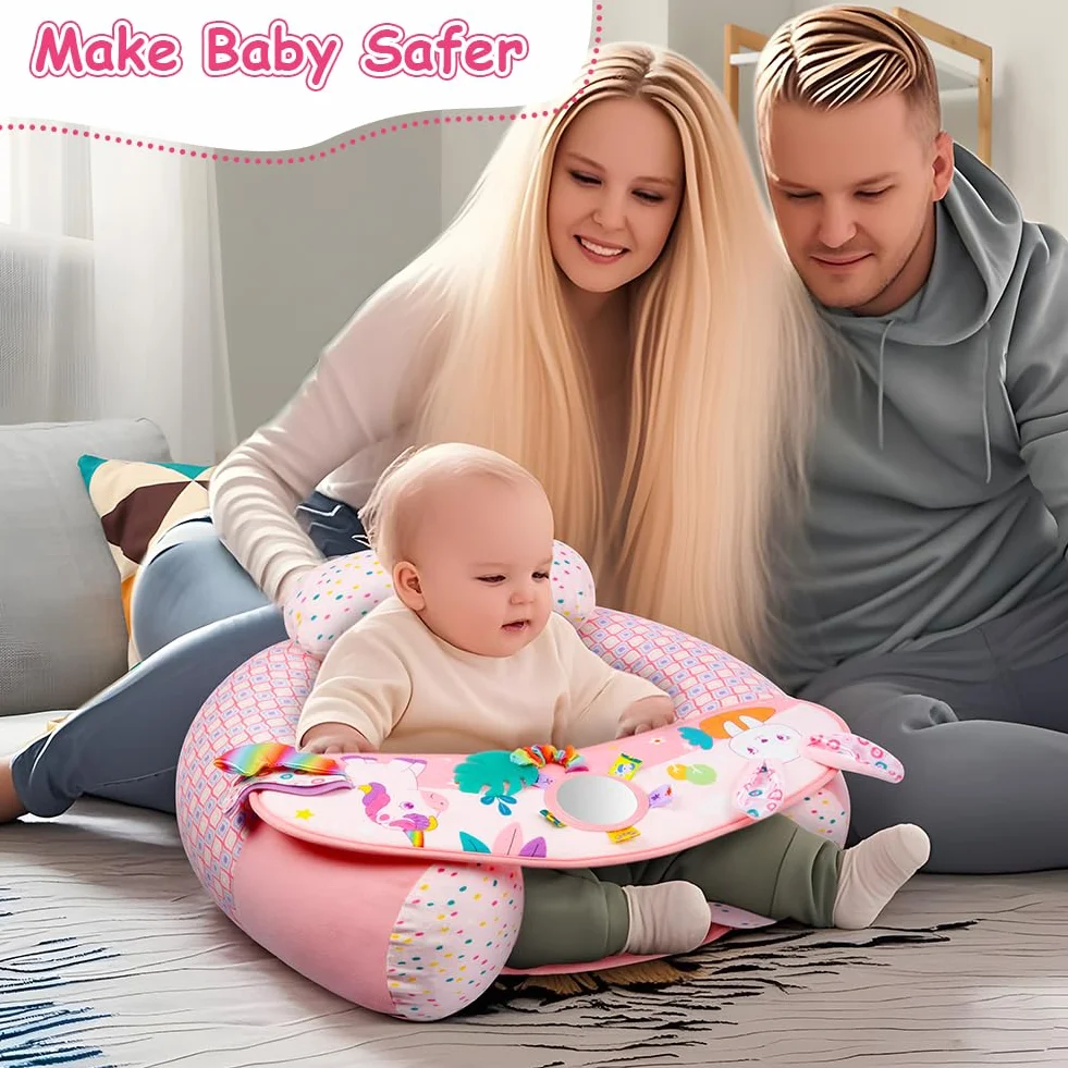 Siège Gonflable pour Bébés 3 Mois+ Soutien du Dos Bleu