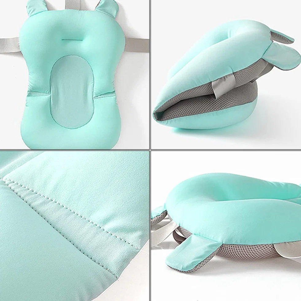 Coussin de Bain Réglable pour Bébé - Siège de Bain pour Tout-Petit, Réducteur de Baignoire, Tapis Antidérapant Pliable