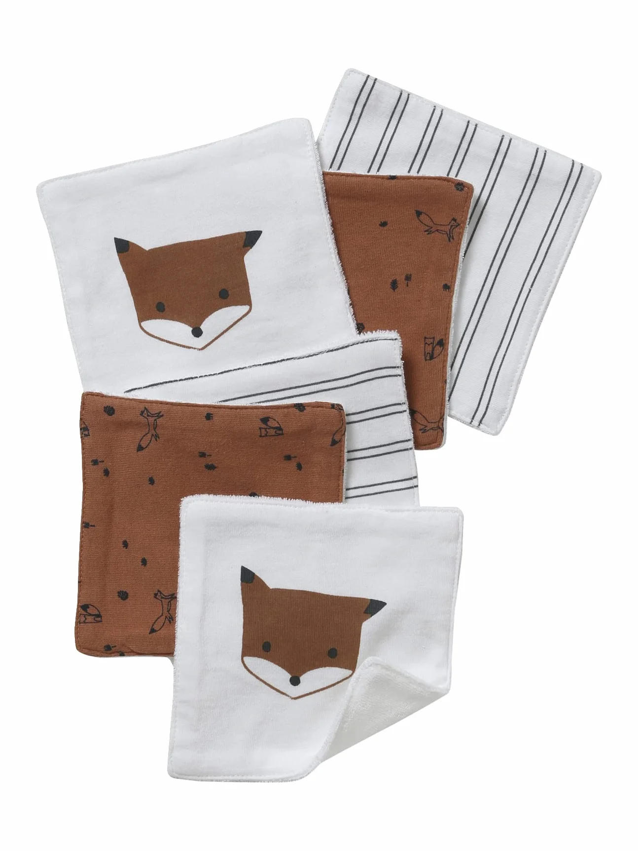 VERTBAUDET Lot de 6 lingettes lavables renard