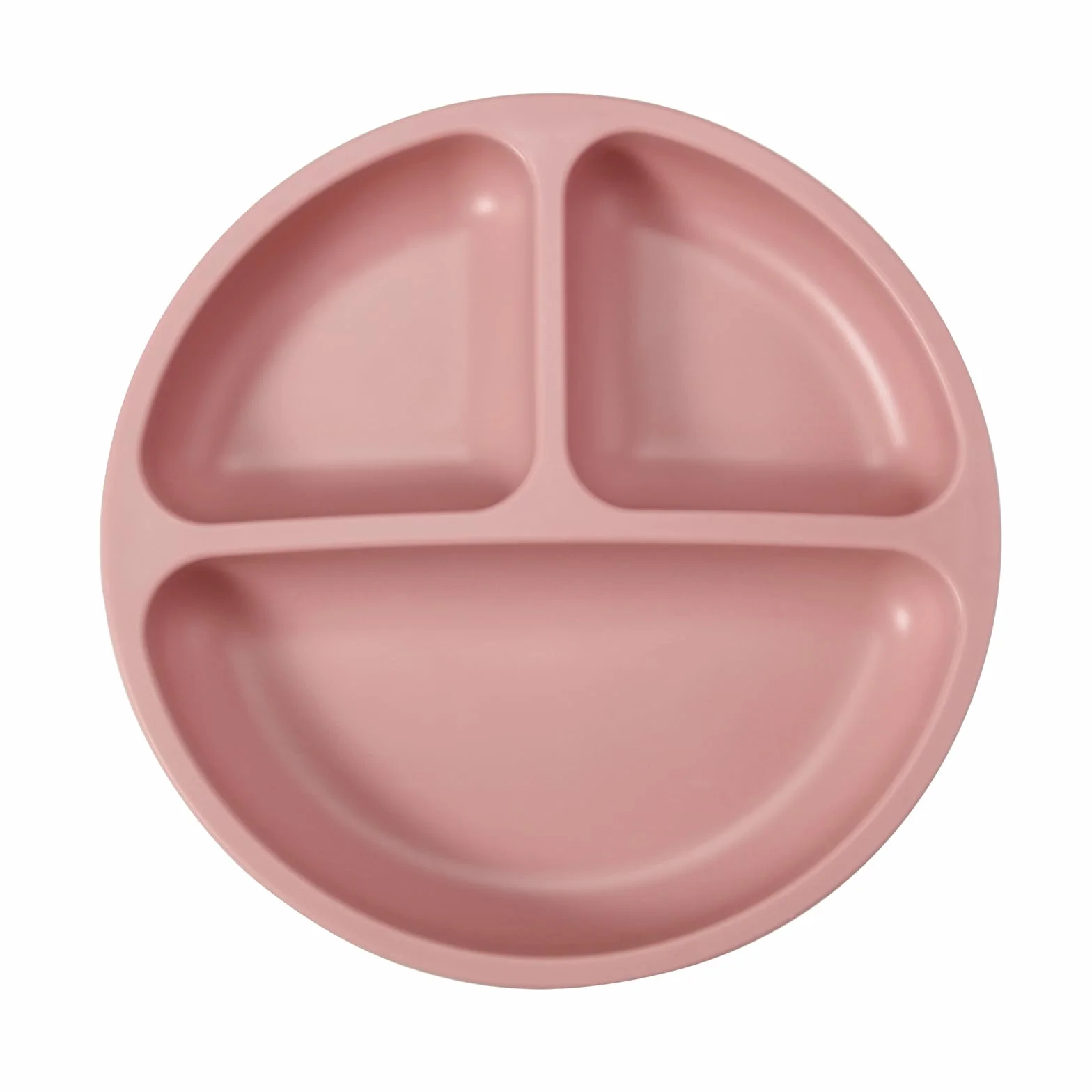 PandaEar Lot de 2 Assiettes à Ventouse Divisées pour Tout-Petits avec Couverts en Silicone, Rose