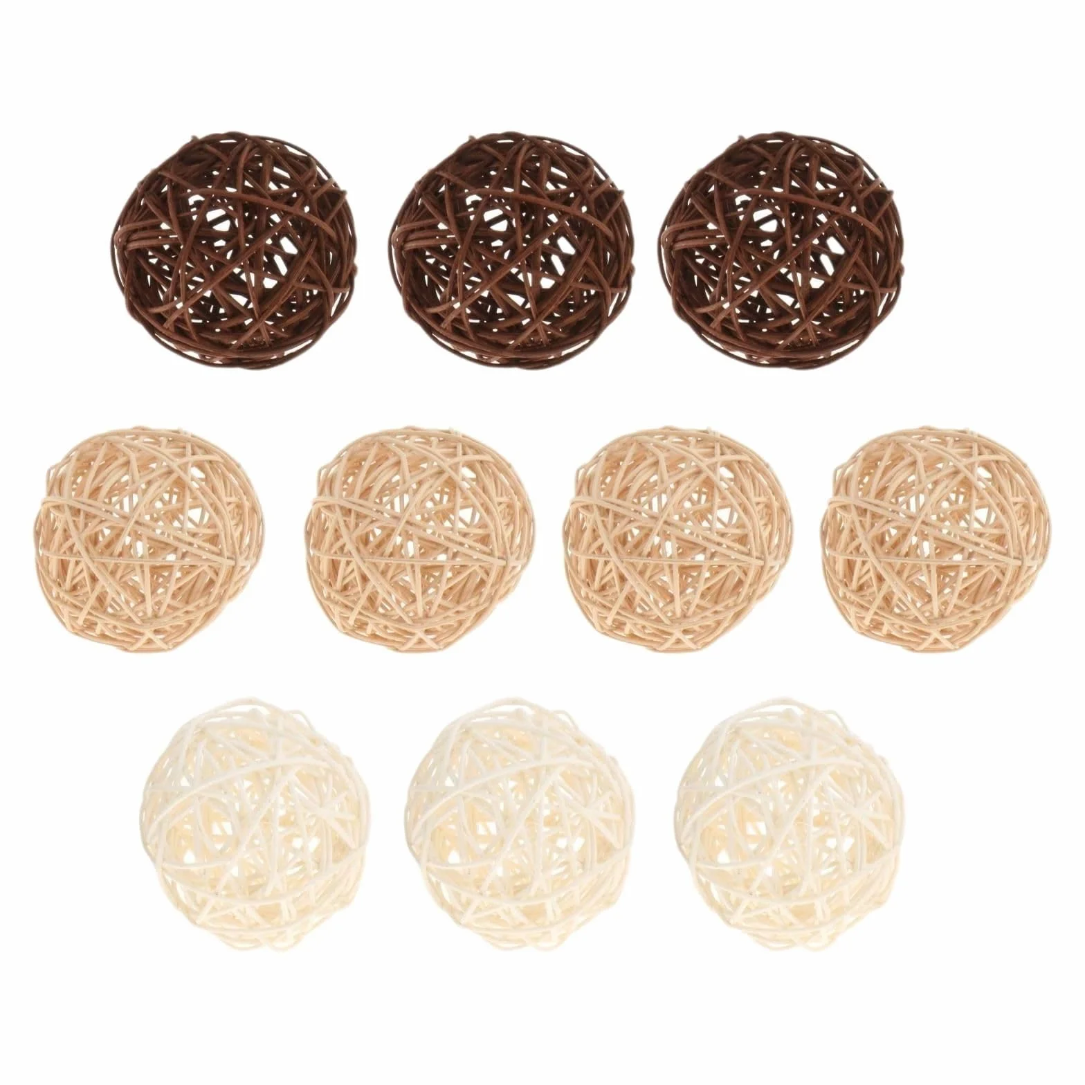 Boules décoratives en rotin, 10 pièces, décoration de la Maison, 12 cm