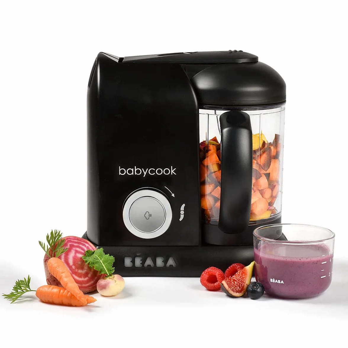 BEABA Babycook Solo Robot Mixeur Cuiseur Vapeur 4 en 1 Bébé Black Edition