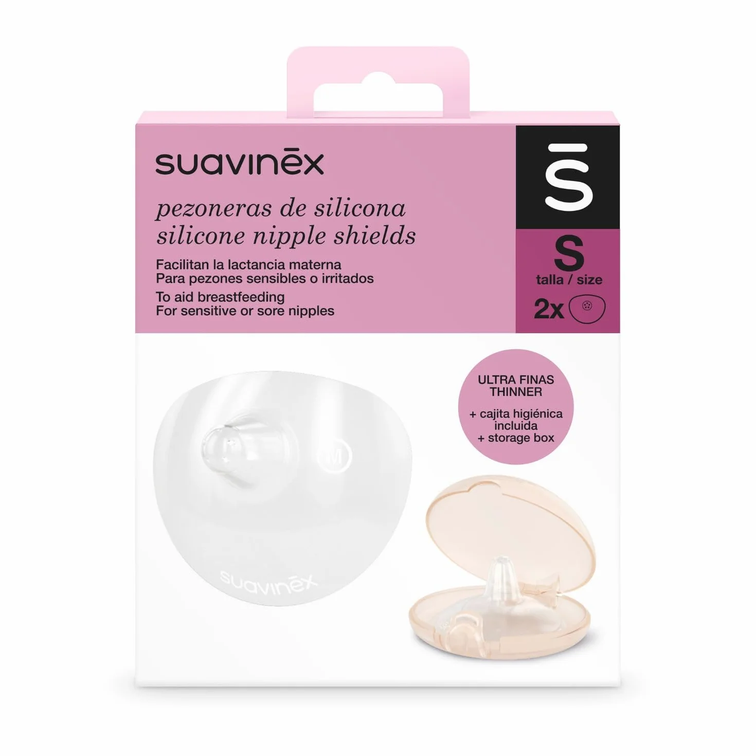 Suavinex Bouts de Sein en Silicone Taille S Pack de 2