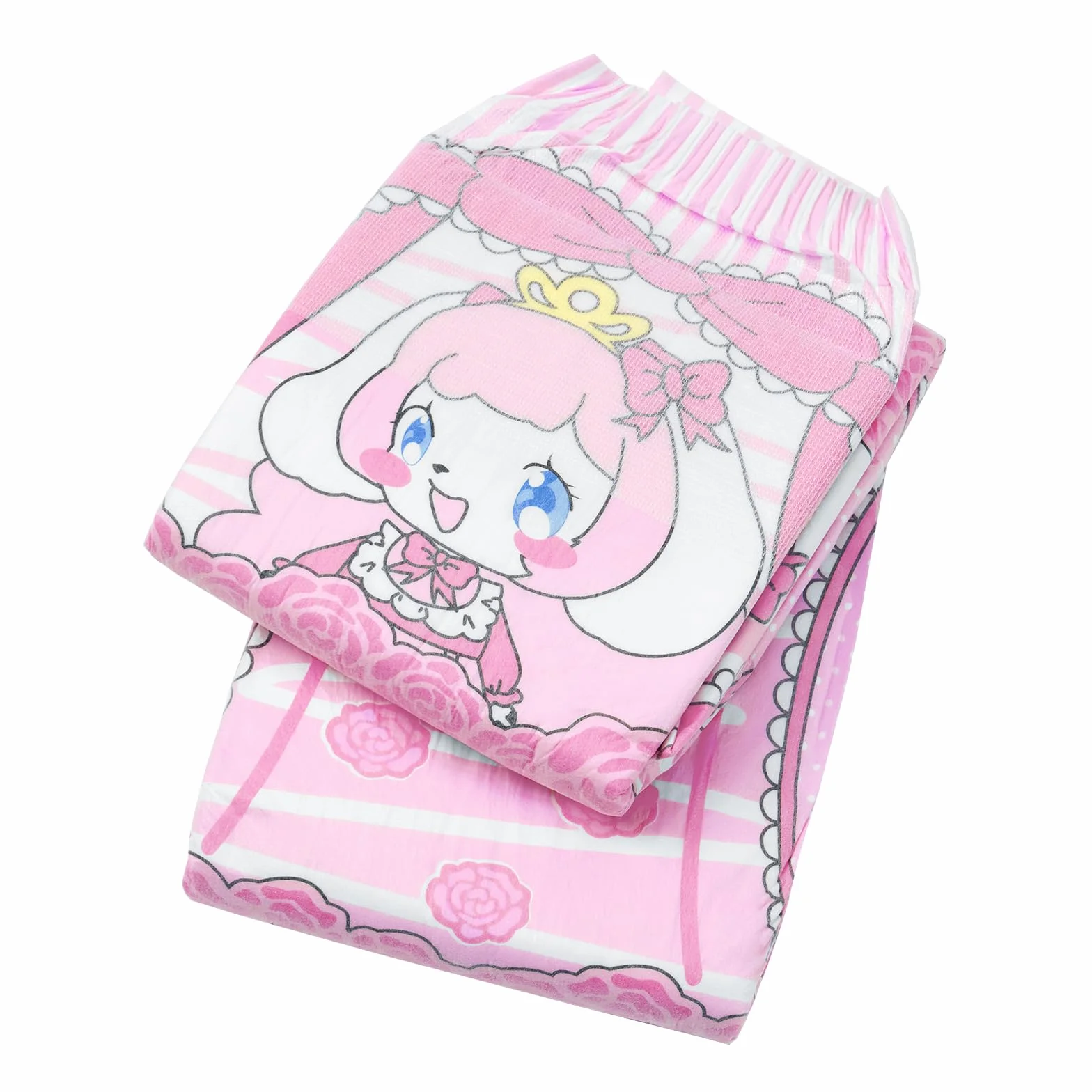 LittleForBig Couche Adulte Imprimée 5500-5800 ml Fermeture Auto-Agrippante Réglable Tissu 10 Pièces Petit Beauty (XL)