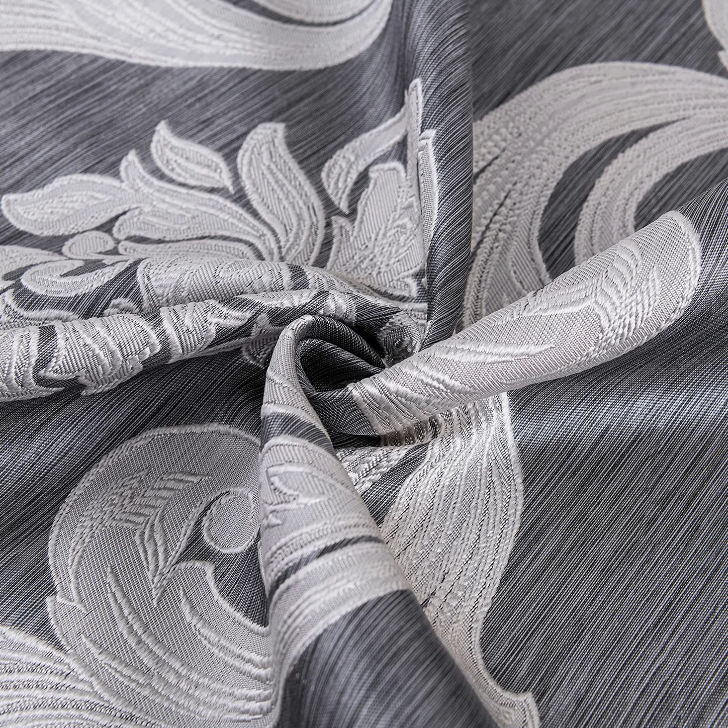 NAPEARL Cantonnières Grises pour fenêtres, Rideaux Jacquard Swag pour Salon, Rideaux Cascade damassés, cantonnière et guirlandes pour Chambre à Coucher, Cuisine (1 Panneau, 155 cm de Large)