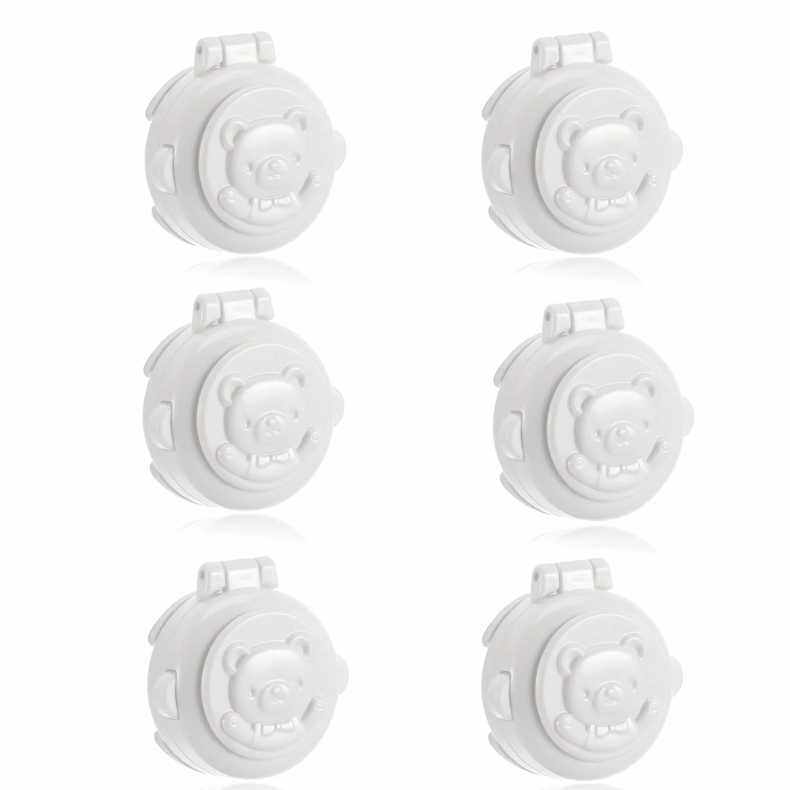 Boutons de verrouillage de sécurité pour bébé 6pcs verrous de sécurité enfant pour machine à laver (blanc)
