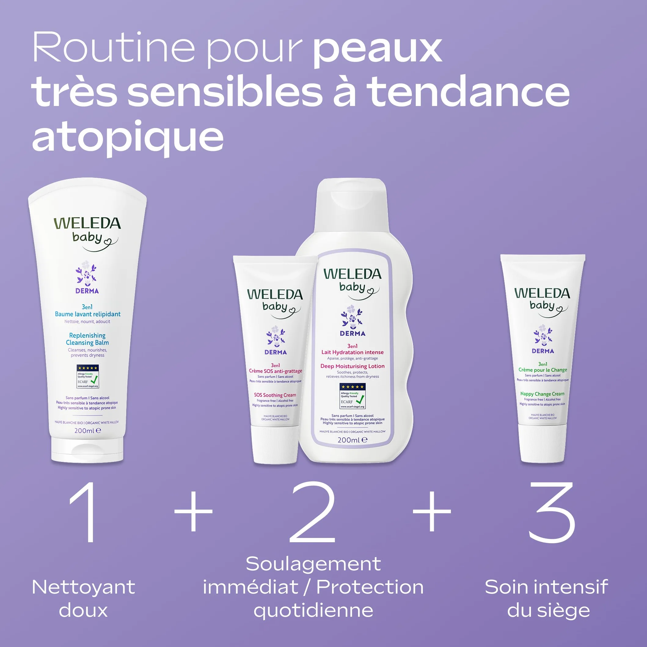 WELEDA Crème pour le Change Mauve Blanche 50 ml Peaux très sensibles ou à tendance atopique
