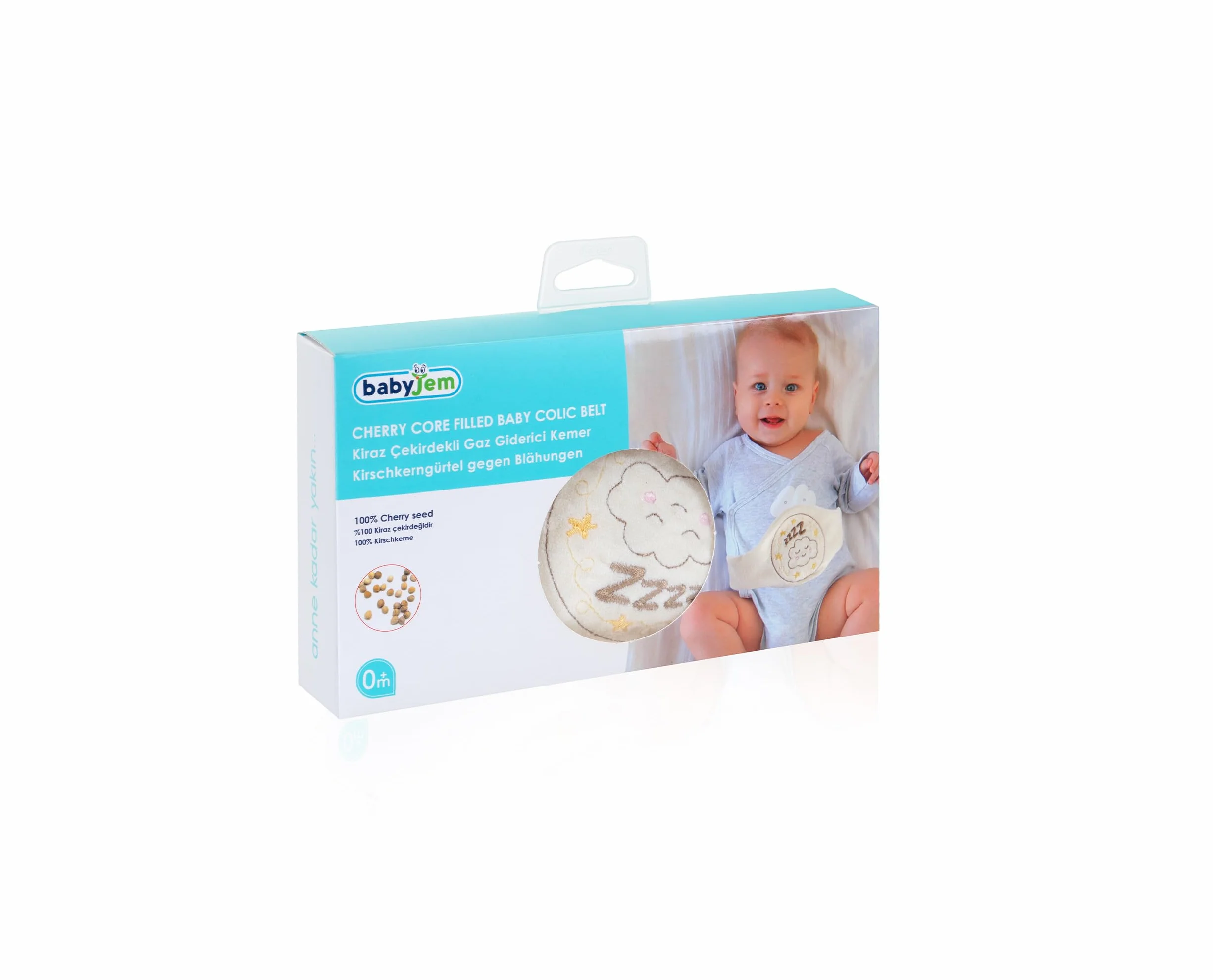Babyjem Ceinture blanche en noyaux de cerises pour bébés 0-12 mois, ajustable, 100% coton