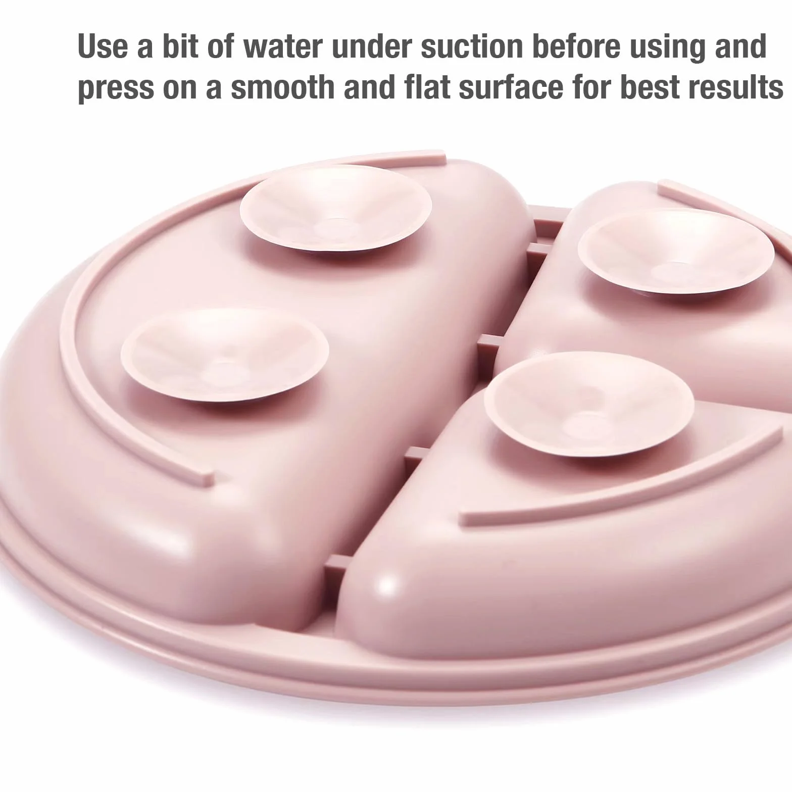 PandaEar Lot de 2 Assiettes à Ventouse Divisées pour Tout-Petits avec Couverts en Silicone, Rose