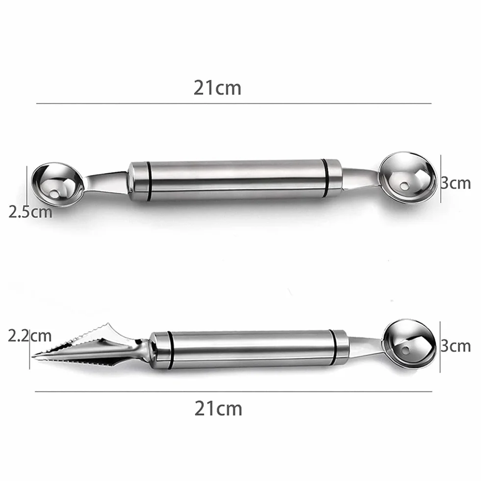 Ensemble de 2 cuiseurs en acier inoxydable, outil de sculpture de fruits multifonction