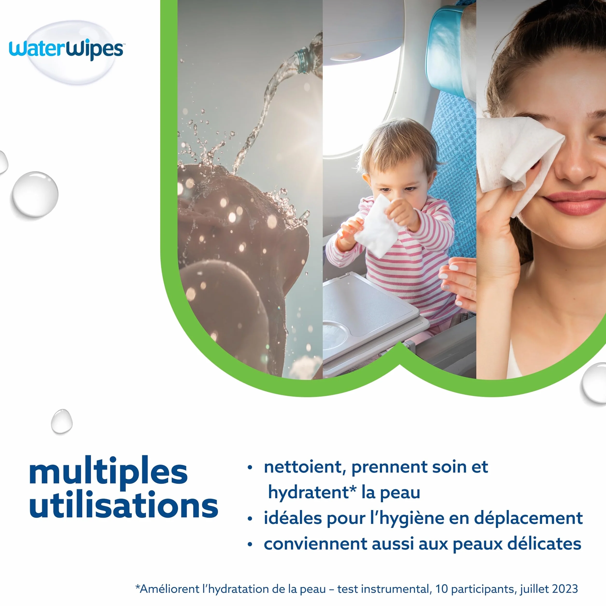 WaterWipes Sensitive+ Hydrating Boost Wipes, Lingettes Hydratantes, 360 unités, 3-en-1 nettoie, soigne, hydrate, 99% d'eau avec aloe vera, non parfumées