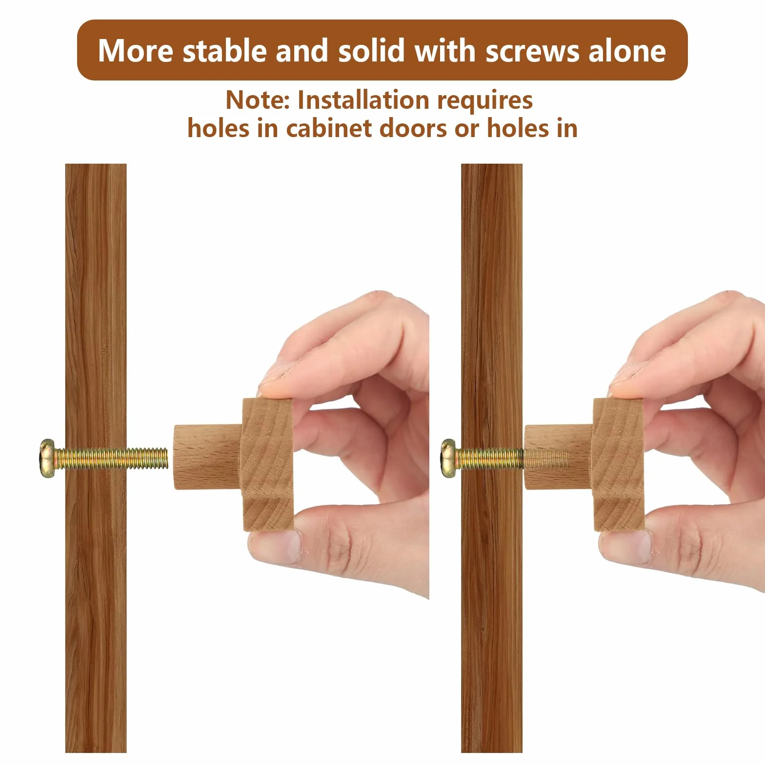 Boutons de Tiroir en Bois Massif, 6 Pièces Poignées de Meubles en Bois Pour Animaux, Boutons de Porte d'Armoire