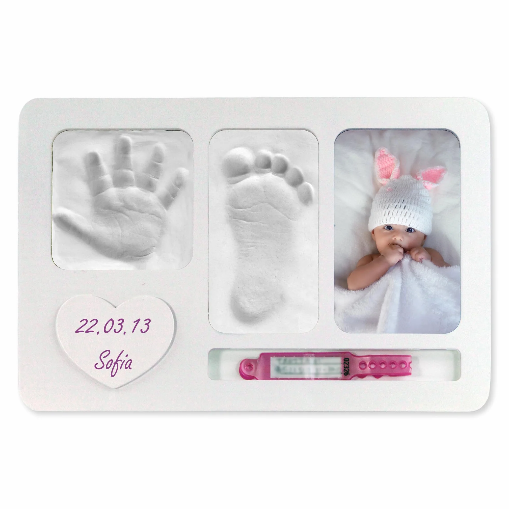 iPiccoli Cadre Empreintes Mains et Pieds Nouveau-né Kit 30x20cm