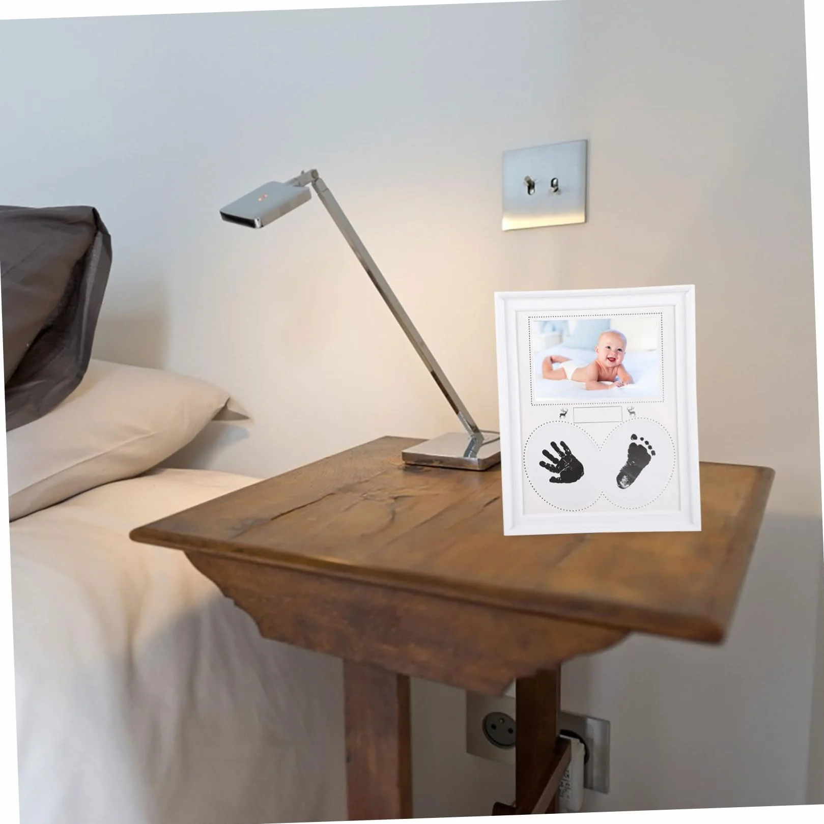 Cadre Photo Personnalisé Blanc Souvenir Naissance Mains Décoration Maison