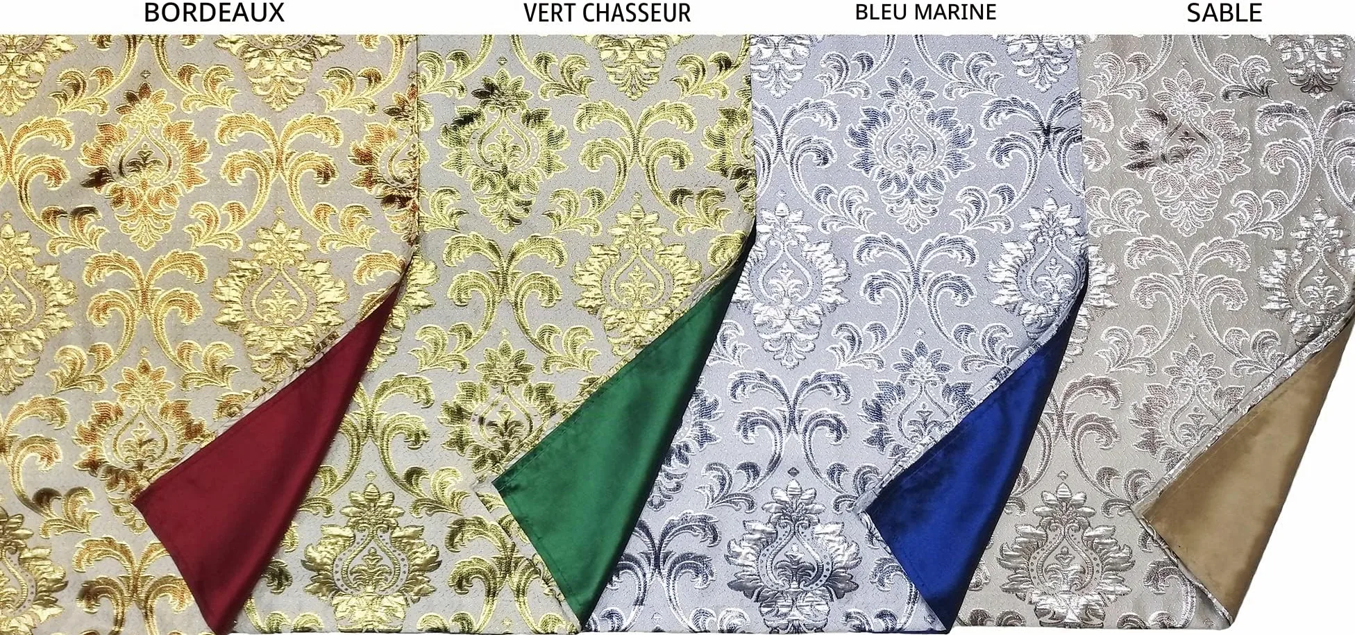 GOHD Samba Star Lot de 2 Rideaux de fenêtre en Jacquard avec cantonnière Fantaisie attachée et Dos en Taffetas. Chaque pièce Mesure 137,2 cm de Large x 228,6 cm de Hauteur avec cantonnière de 45,7 cm