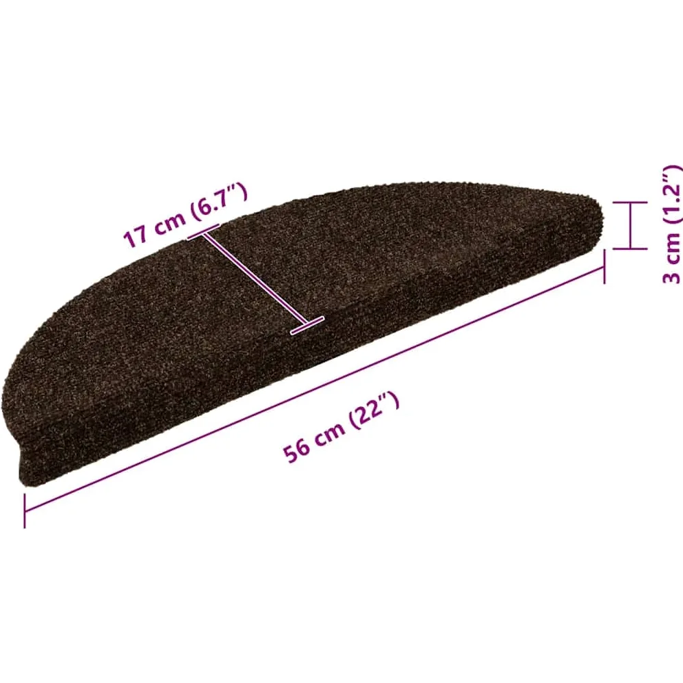 Lot de 5 tapis d'escalier autocollants - Marron - 56 x 17 x 3 cm - Antidérapant - Protection pour escaliers intérieurs et en spirale - Protection contre les rayures - Réduction du bruit de