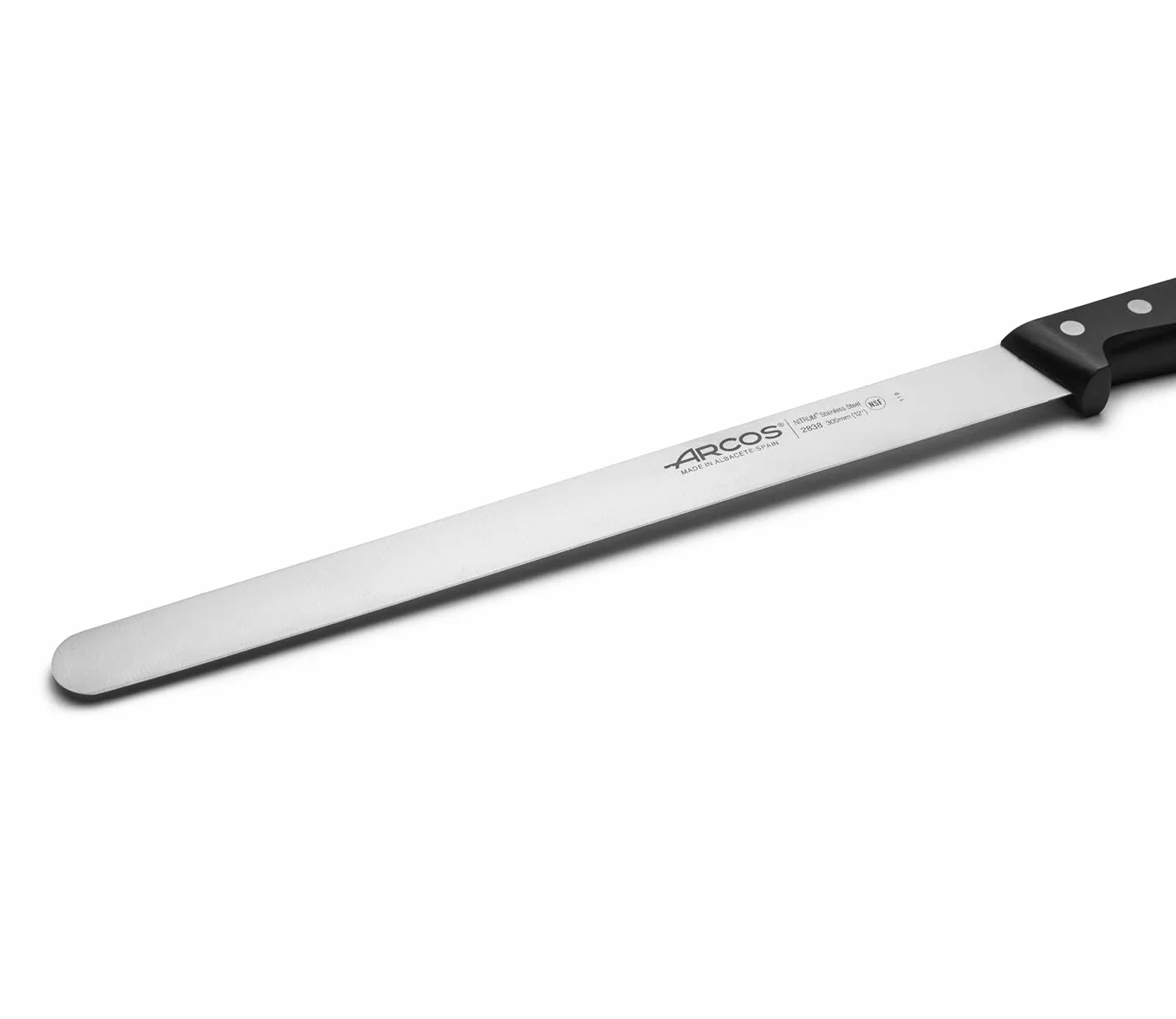 Arcos Séries Universal Couteau à Trancher Jambon Lame Acier Inoxydable Nitrum 300 mm Manche POM Noir