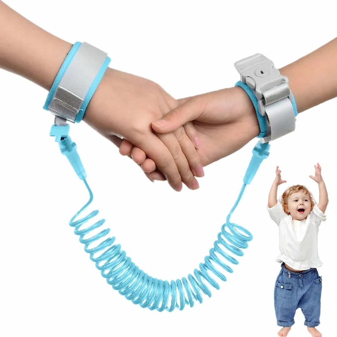 Harnais de Sécurité Enfant Anti-Perte 2.5M 360° Rotation Silicone Fluorescent Bracelet Serrure à clé