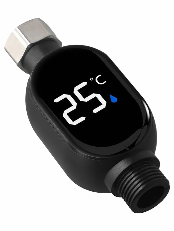 Thermomètre de douche numérique LED avec code couleur sécurité, acier inoxydable 304 pour bain de bébé