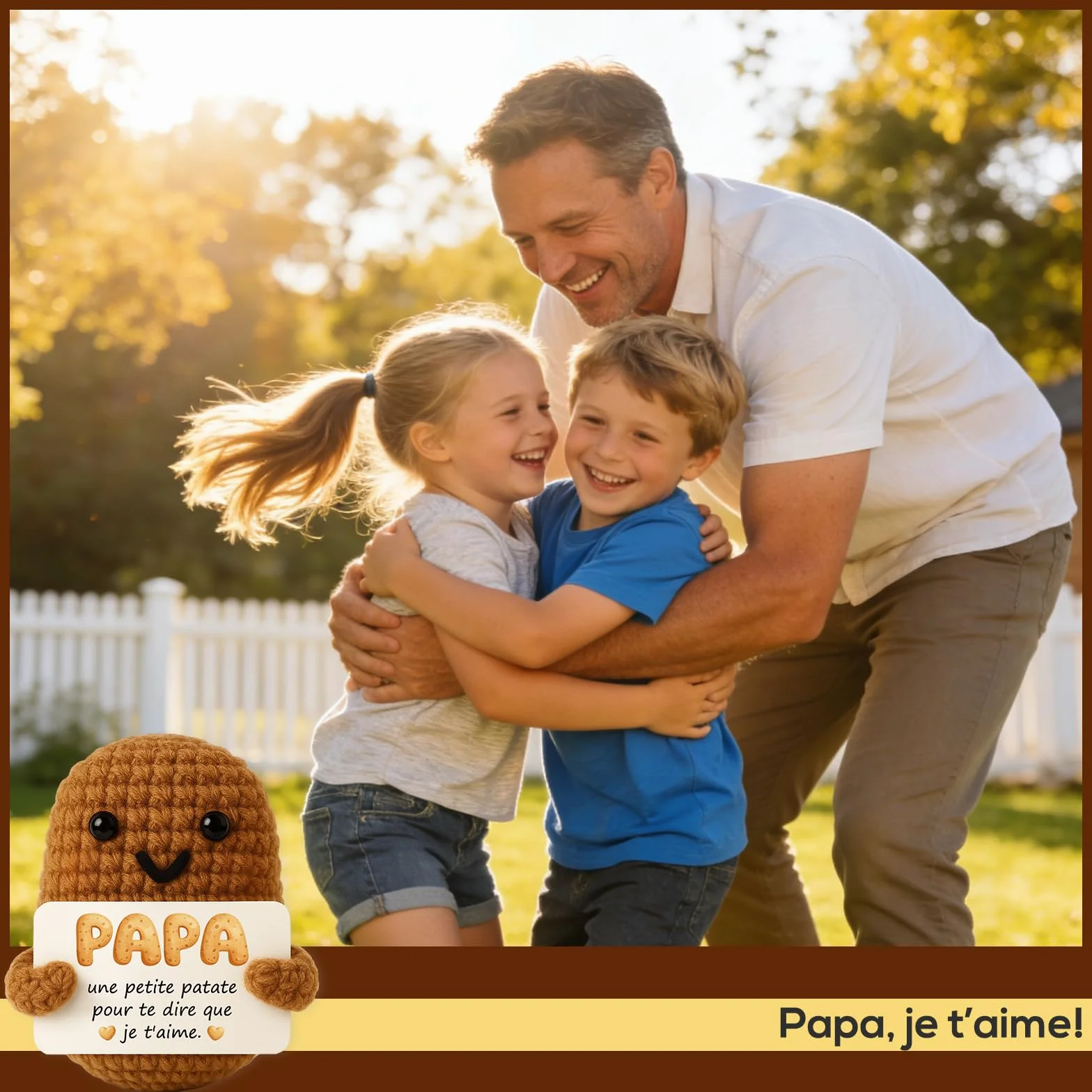 Tixlux Cadeau Papa Pomme de Terre Positive Fait Main Décoration Bureau Maison