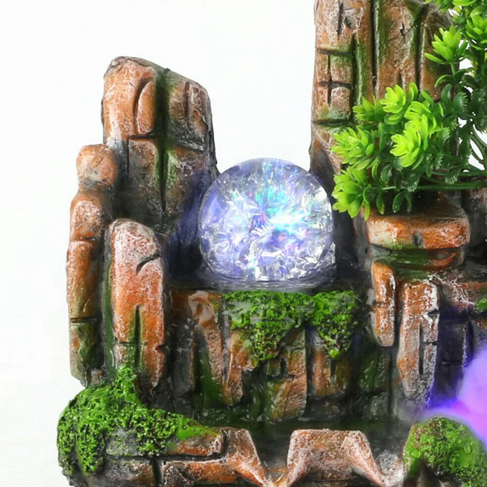 Fontaine d'intérieur LED Fengshui cascade décoration bureau maison